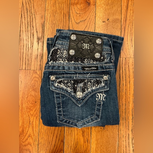 Miss Me Women's Boot Cut Premium Jeans Size 25 Embellished Pockets JP6075B - Picture 2 of 10
